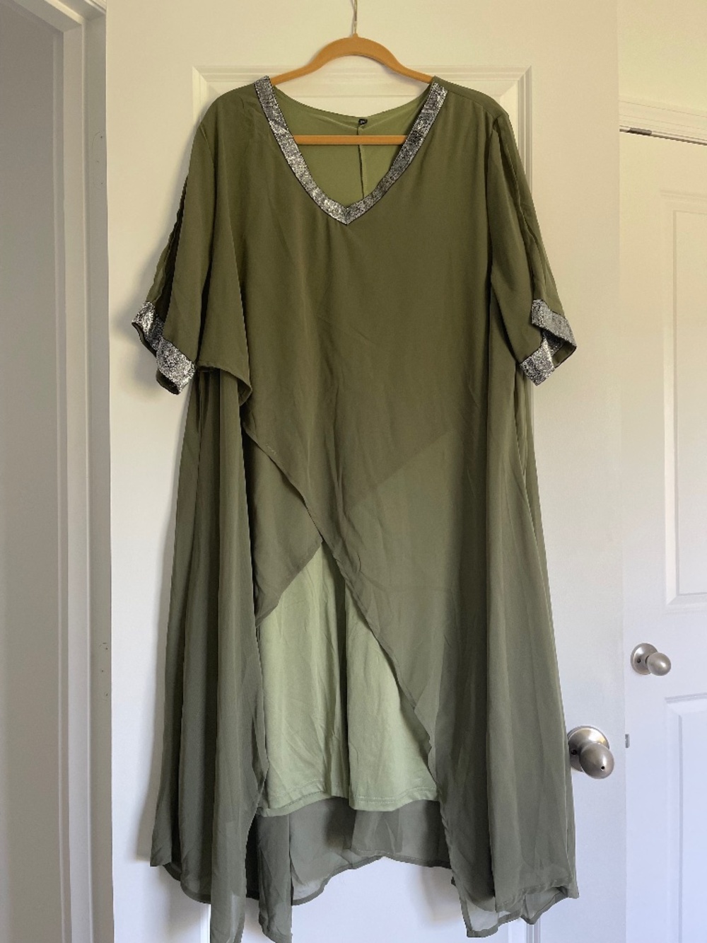Elegant Women’s Plus Size Dress 3XL Army Green